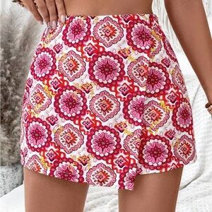 SHEIN VCAY Full-Printed Wrap Skort